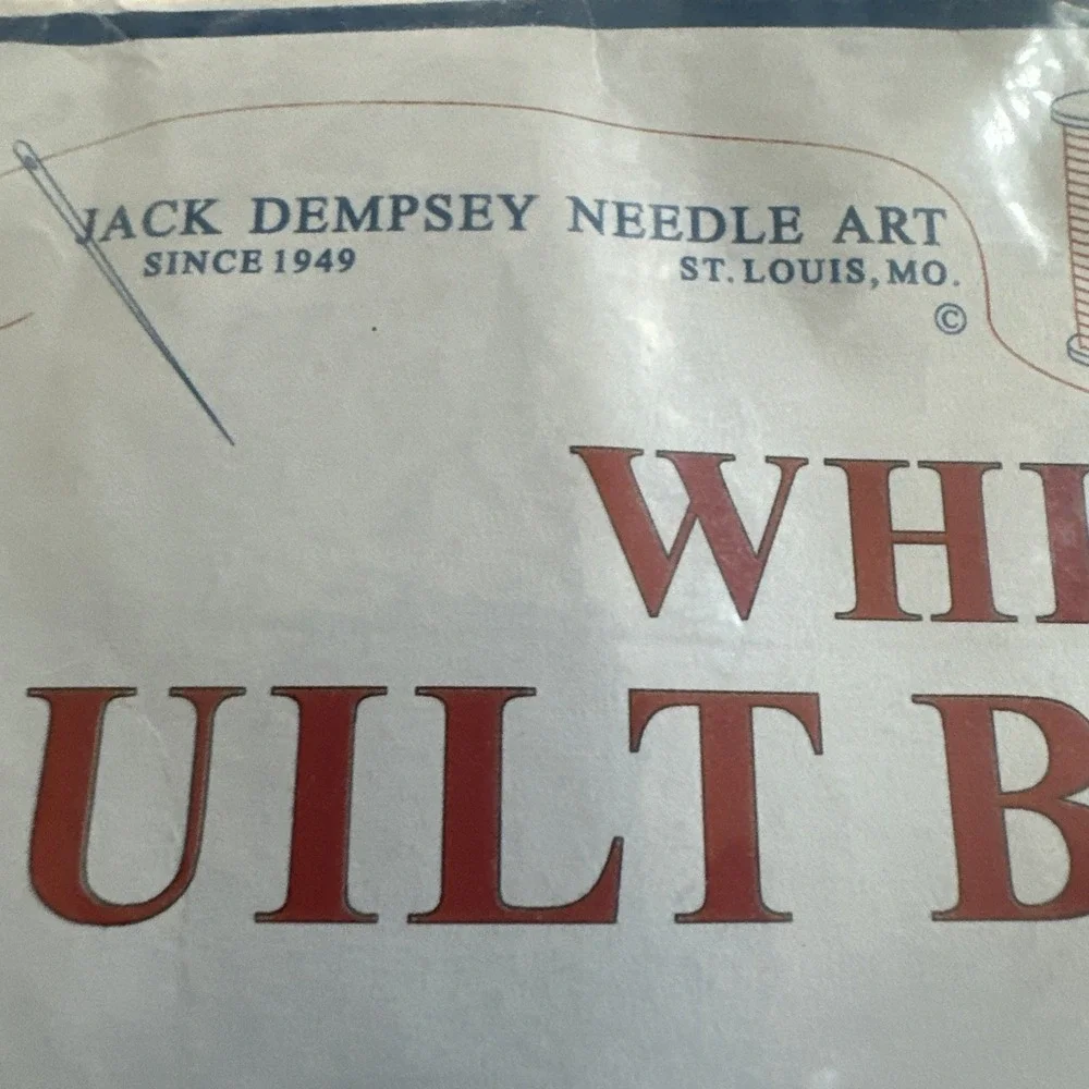 Jack Dempsey Needle Art White Quilt Blocks Item 732 281 Interlocking Baseball